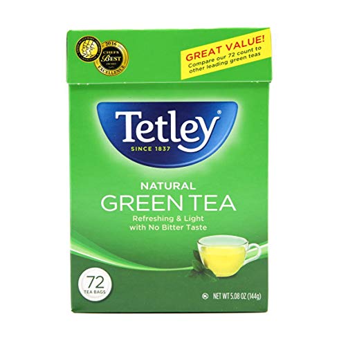 Tetley Green Tea Bags - 72 Count | Natural Antioxidant Herbal Tea for Weight Loss & Detox | Perfect for Morning Energy, Afternoon Relaxation & Evening Wellness