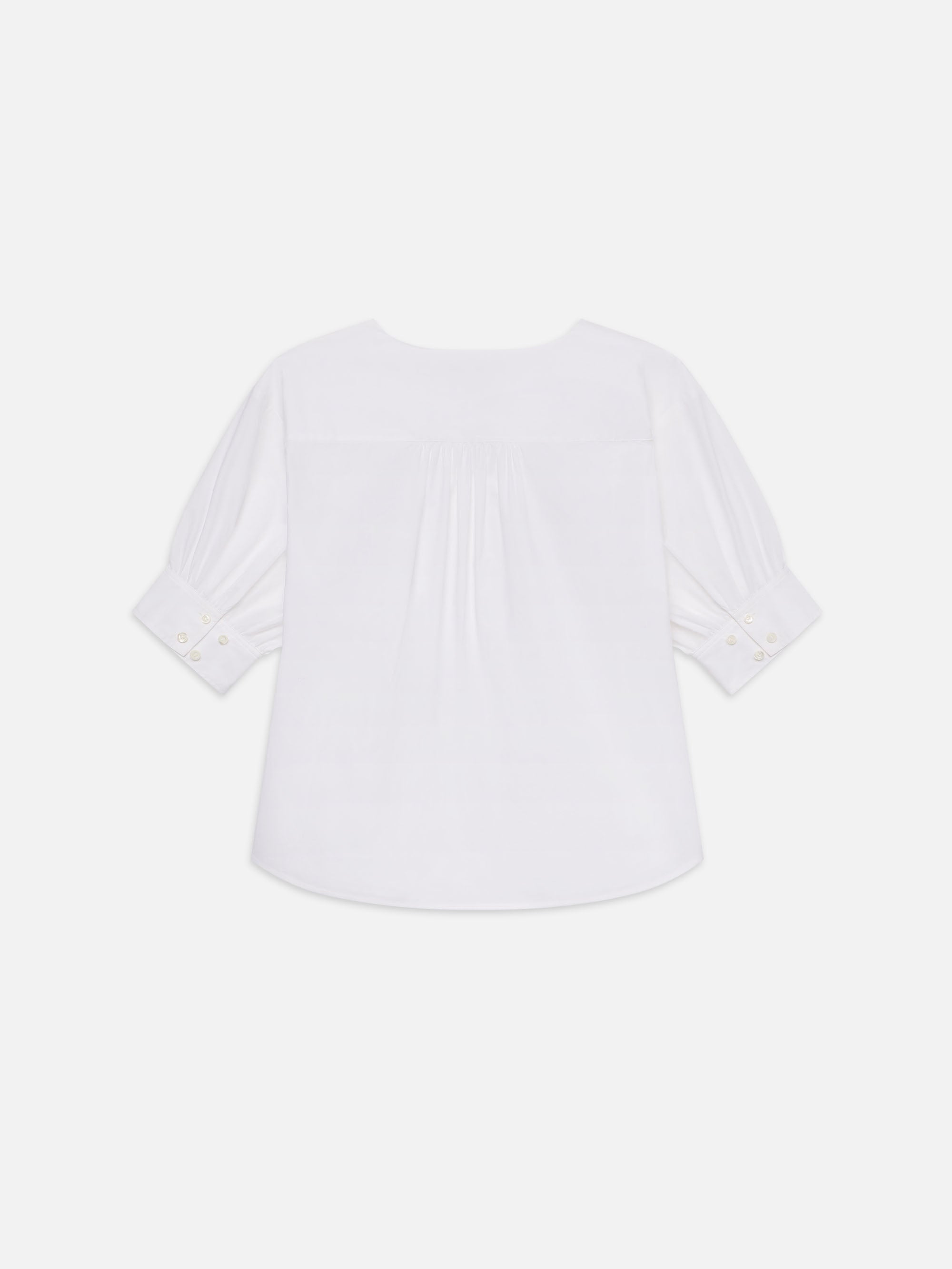 Women's V-Neck Popover Blouse in White - Perfect for Office Wear & Casual Outfits