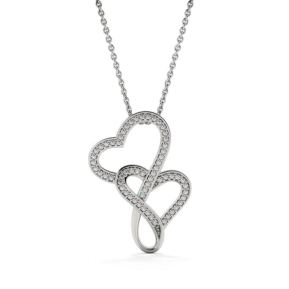Personalized Double Heart Handmade Necklace - Custom Message Card Jewelry for Girlfriend, Daughter & Loved Ones | Birthday Gift, Anniversary Present | White & Gold Options | Adjustable Chain (Perfect for Special Occasions & Everyday Wear)