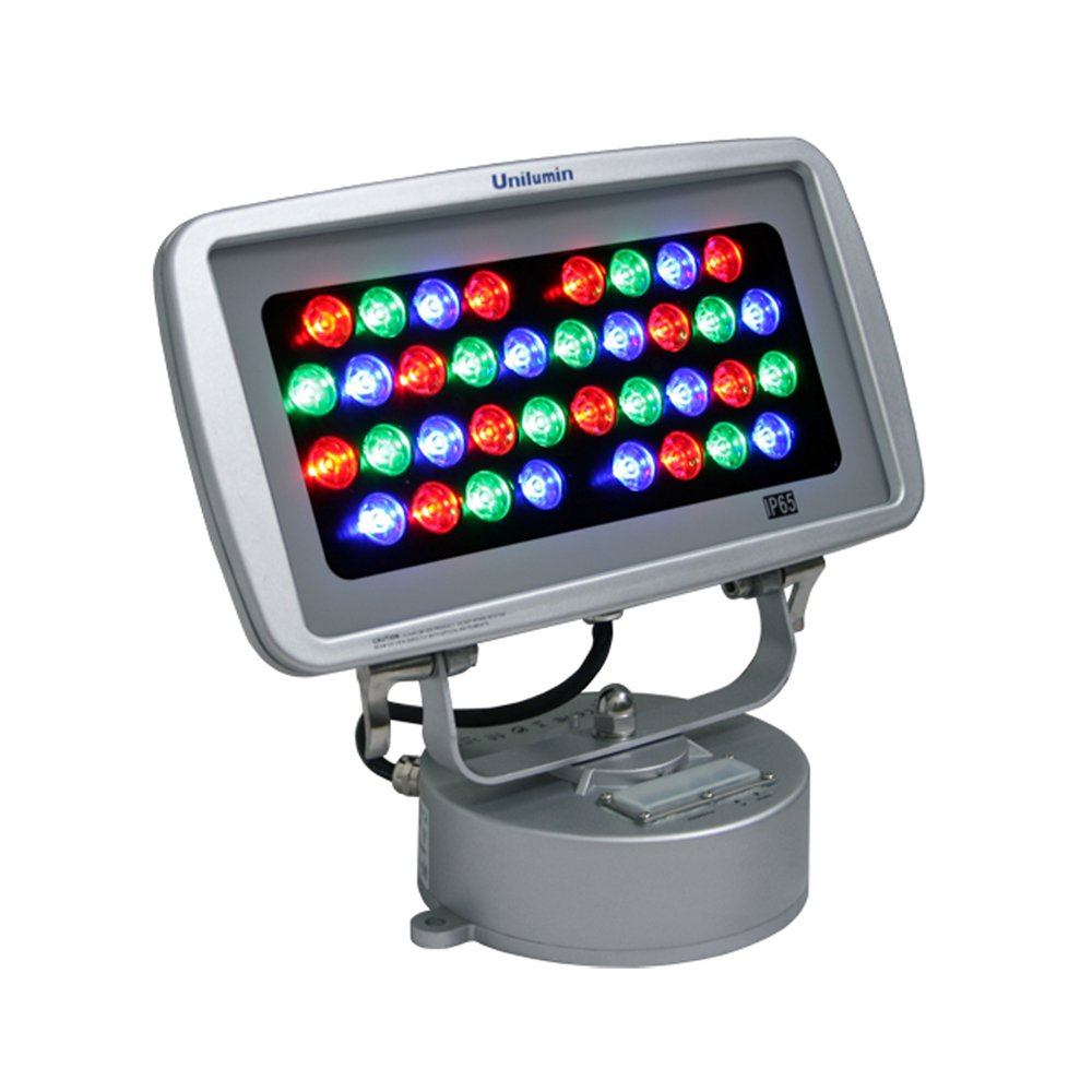 Jesco Lighting WWF-12-48-PP-60-RGB-Z WWF Series LED Plug & Play Outdoor Wall Washer with RGB Color Changing Glass & Bronze Finish - Perfect for Landscape Lighting, Building Facades, and Architectural Accents