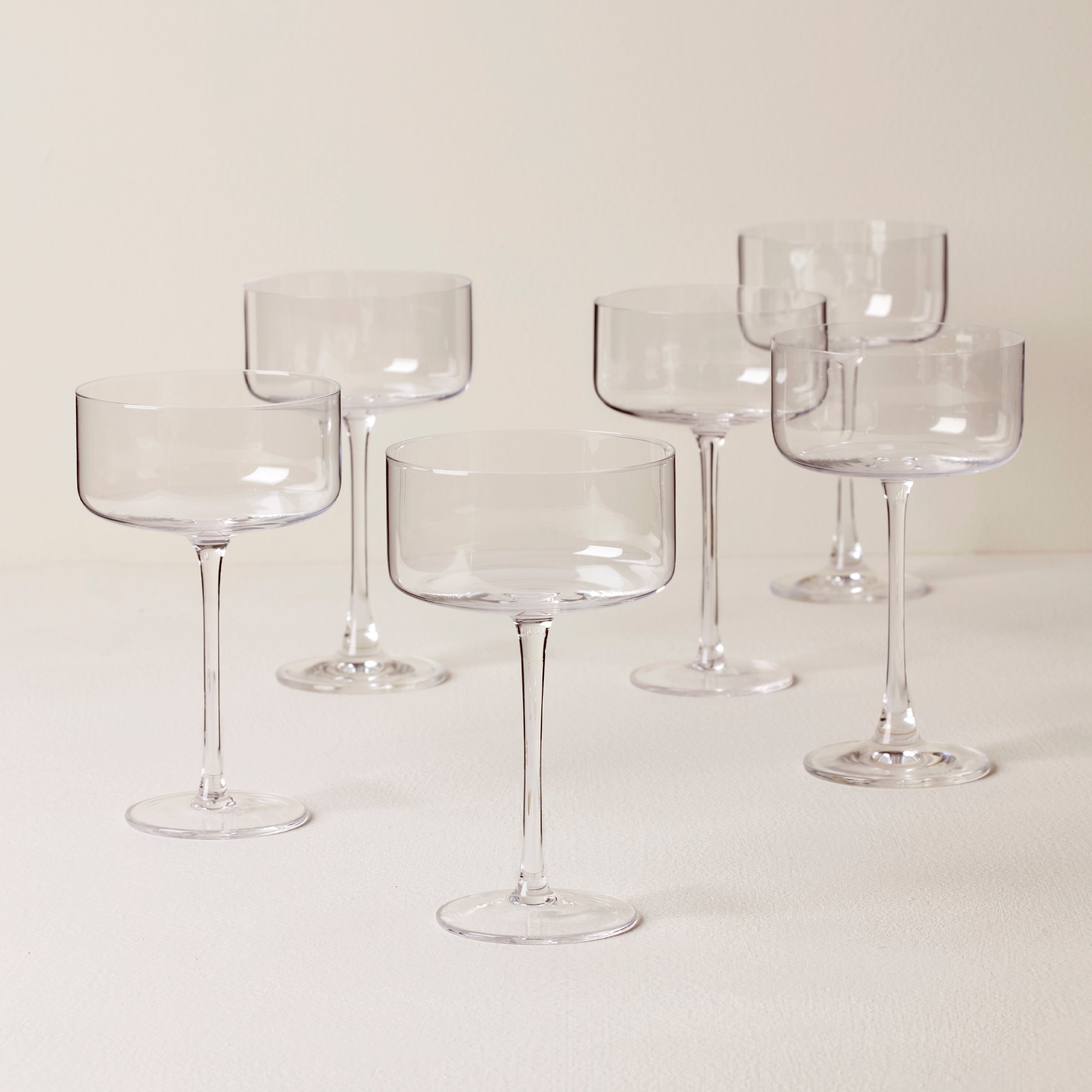 Premium Tuscany Classics Straight Coupe Glasses Set of 6 - Elegant Stemware for Wine Tasting, Cocktail Parties & Fine Dining