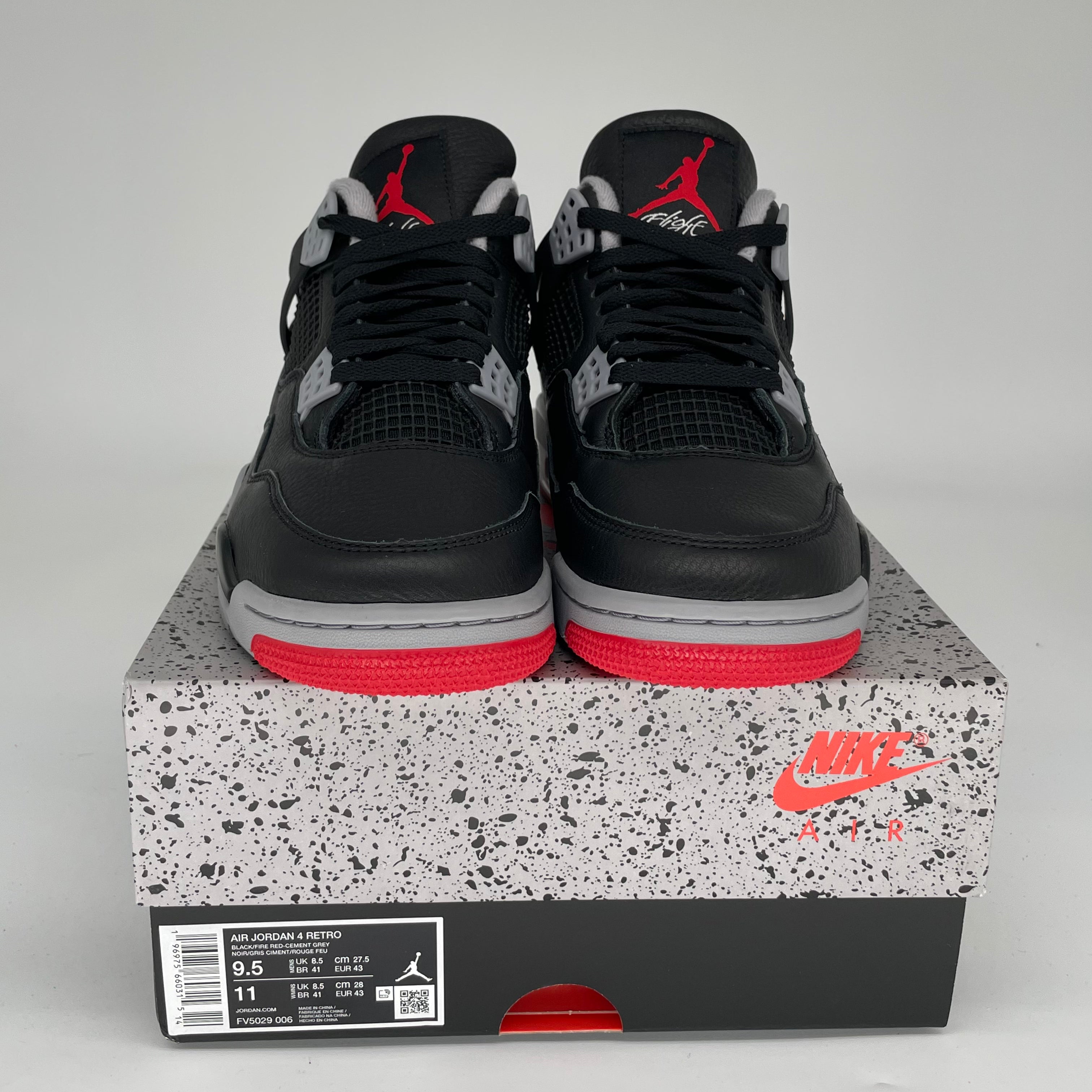 AIR JORDAN 4 BRED REIMAGINED Men's Basketball Shoes Size 9.5 FV5029-006 - Retro Sneakers for Streetwear & Casual Outfits