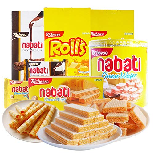 Richeese Nabati Cheese Wafers & Corn Snacks - 40 Small Packs Variety Set | Perfect for School Lunches, Office Snacks & Party Treats