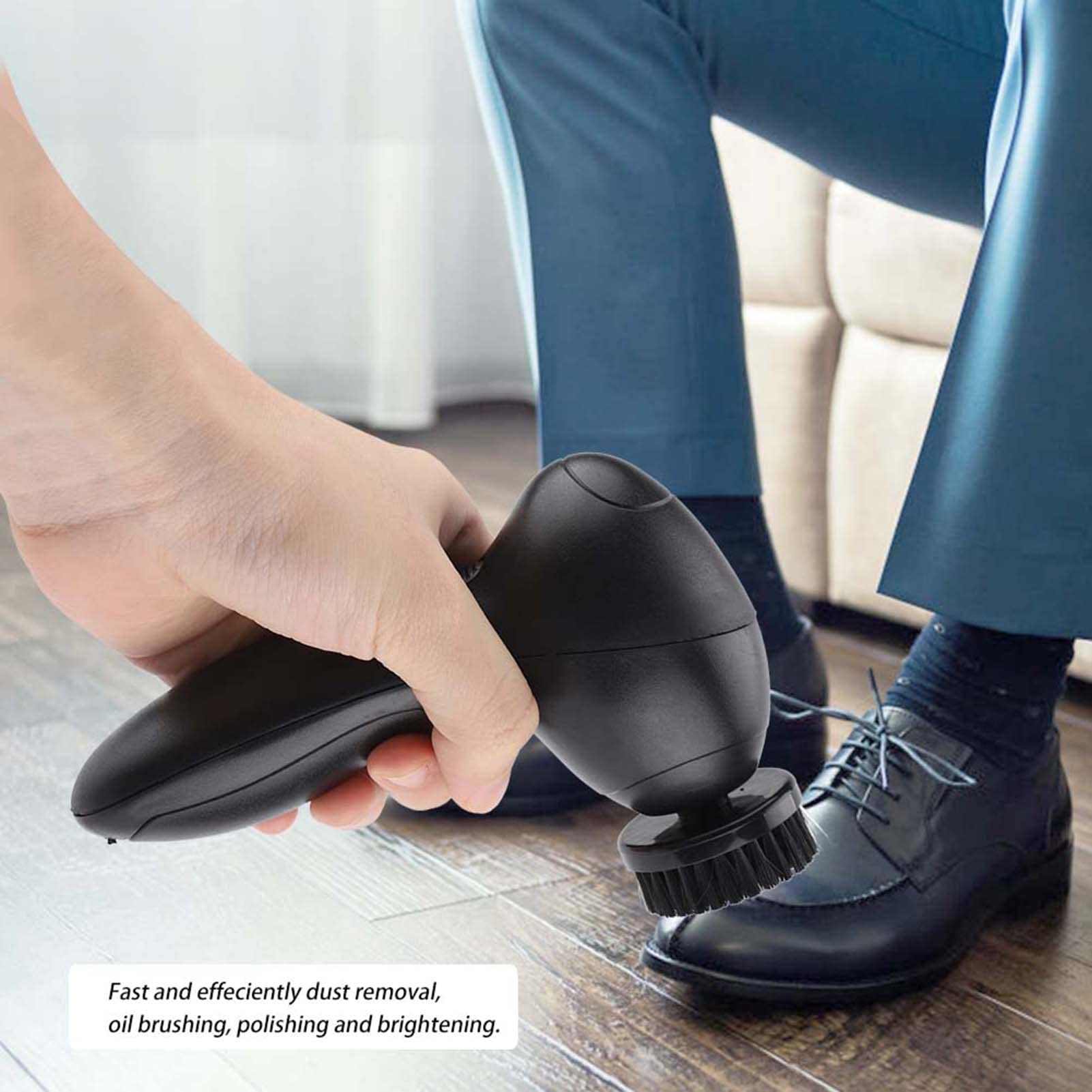 Black Electric Shoe Cleaner & Polisher Machine - Portable Reusable Cleaning Brushes for Leather Shoes, Car Seats & Household Maintenance | Perfect for Home, Office & Travel Use