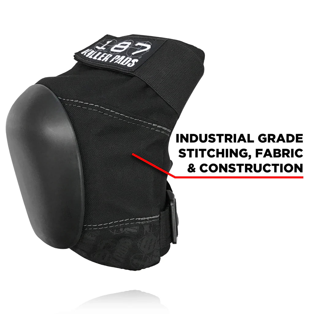 187 Killer Pads Pro Knee Pads - Black - Protective Knee Support for Construction, Flooring, Gardening & Sports (Pair)