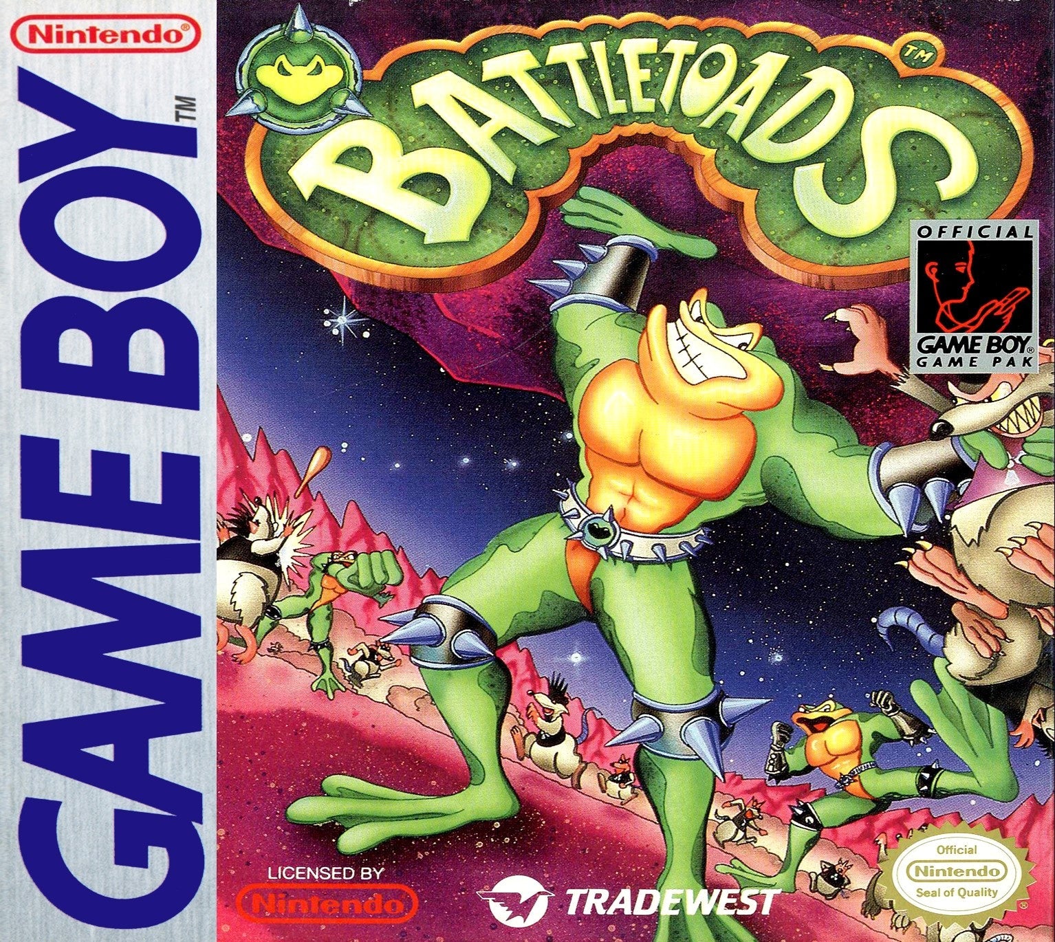 Vintage Battletoads Game Boy Video Games - Retro Nintendo Cartridge for Collectors & Gamers - Perfect for Nostalgic Gaming & Display