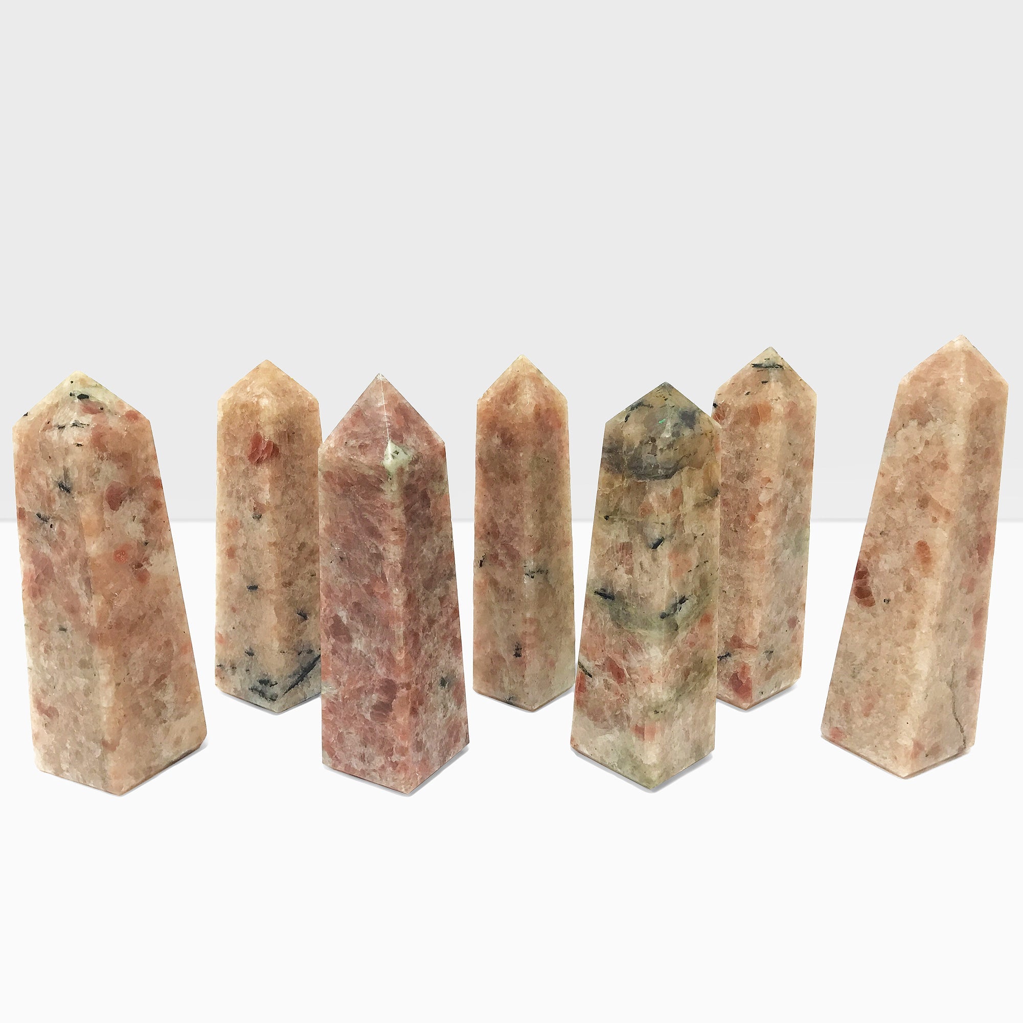 Natural Sunstone Crystal Obelisk Tower - Hand Carved Healing Stone for Home Decor, Meditation & Feng Shui | 12-Inch Decorative Obelisk for Office Desk, Altar & Spiritual Space