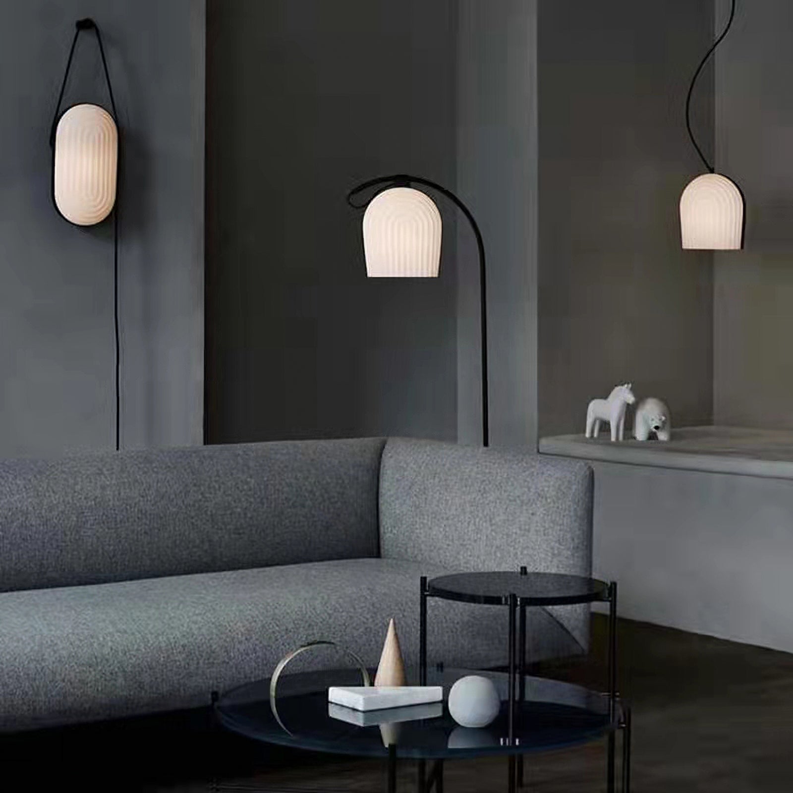 Modern Arc Pendant Lamp - Adjustable Hanging Light Fixture for Kitchen Island, Dining Table & Living Room Decor | Industrial Style Lighting for Home & Office