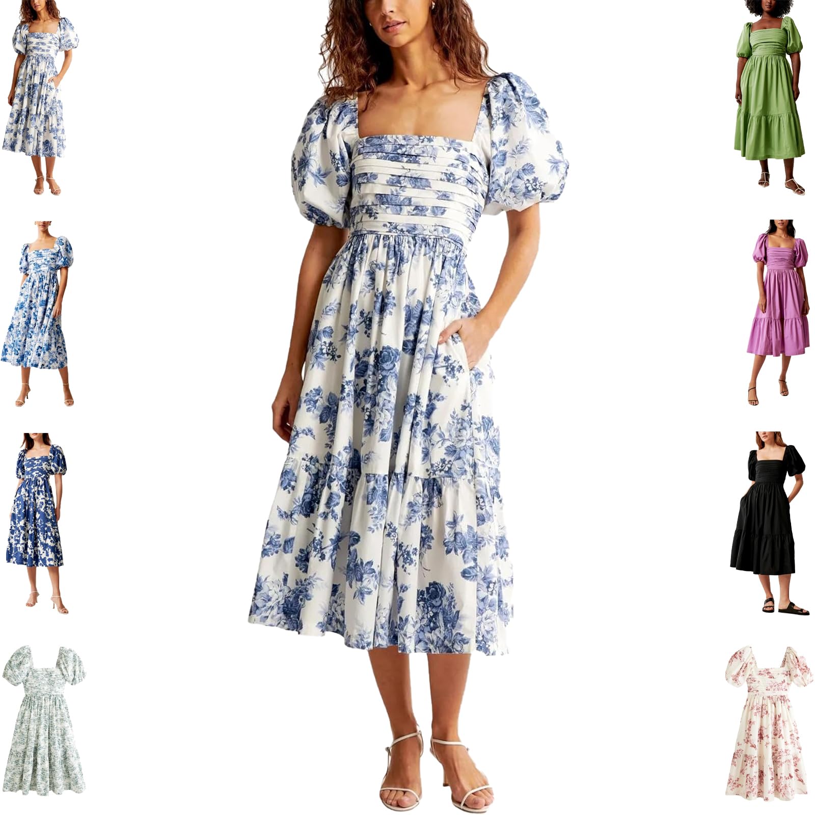 Women's Floral Ruffle Maxi Dress - Summer Casual Flowy Beach Dress with Pockets | Perfect for Vacations, Weddings & Boho Outfits