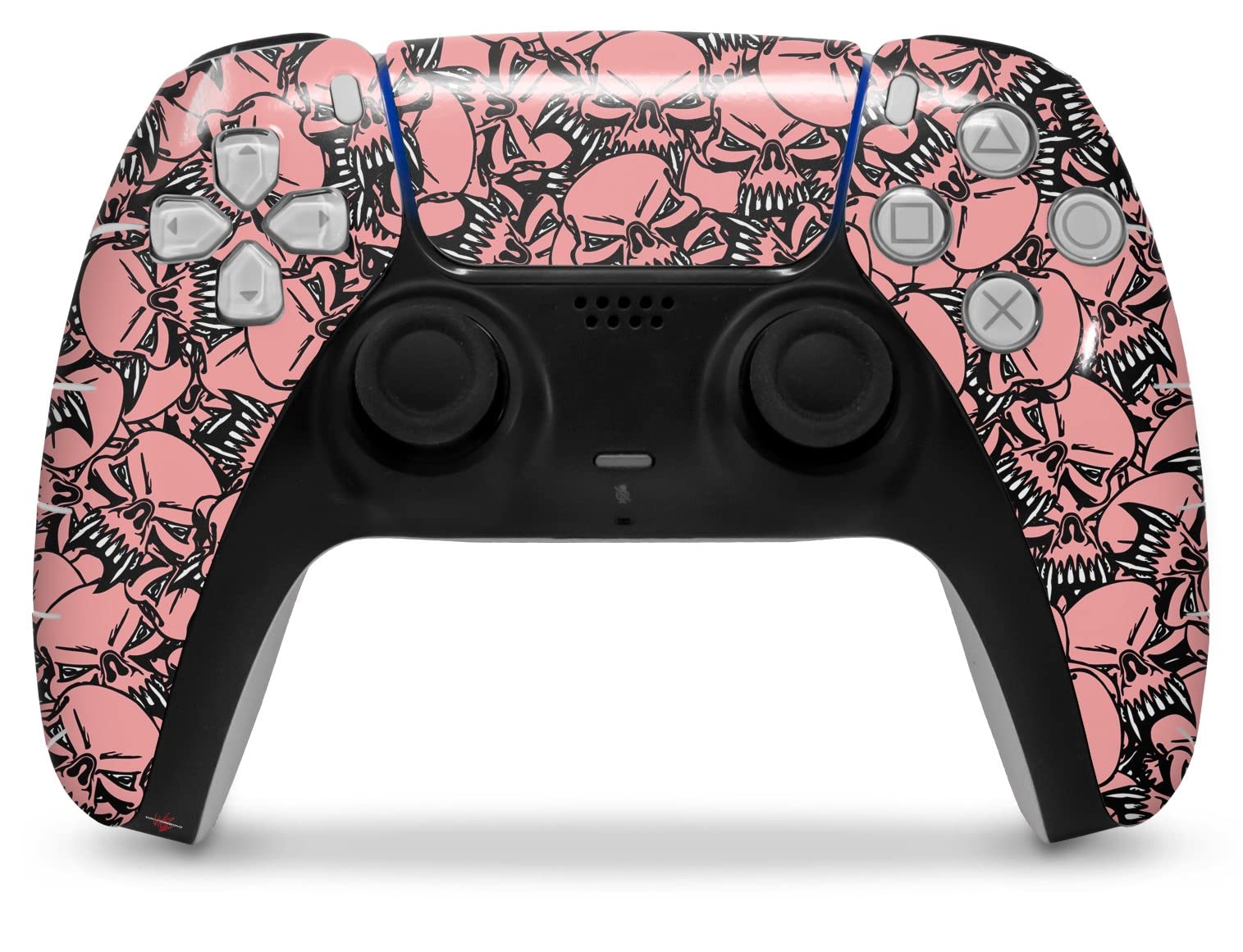 PS5 DualSense Controller Skin Wrap - Scattered Skulls Pink for Gaming Protection