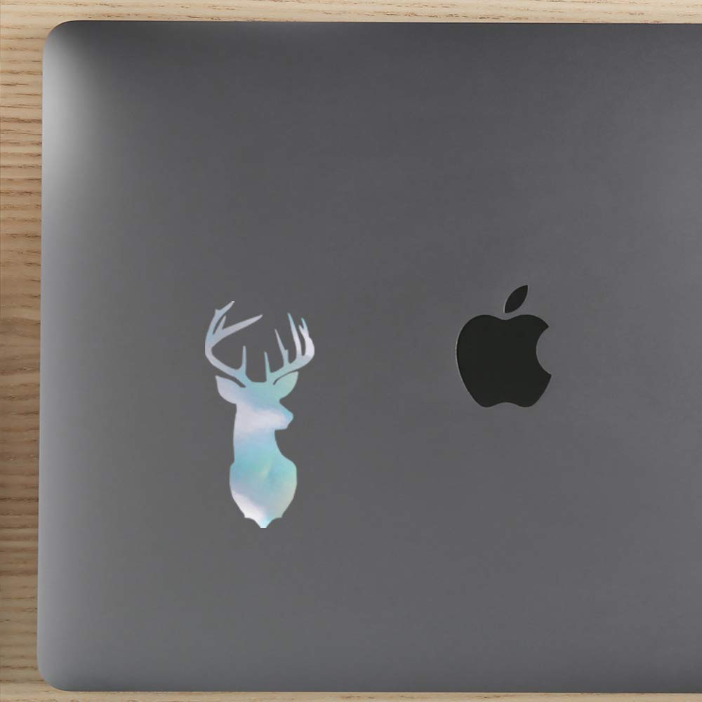 Premium Waterproof Vinyl Decal Stickers - Deer Silhouette Hologram Art (Set of 2) for Laptop, Phone, Helmet, Car Window, Bumper, Mug, Cup, Door & Wall Decor - Perfect for Home, Office & Outdoor Use