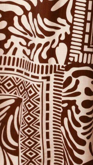 Lysandra Women's Brown Geometric Print Blouse - Stylish Casual & Office Wear for Everyday Outfits