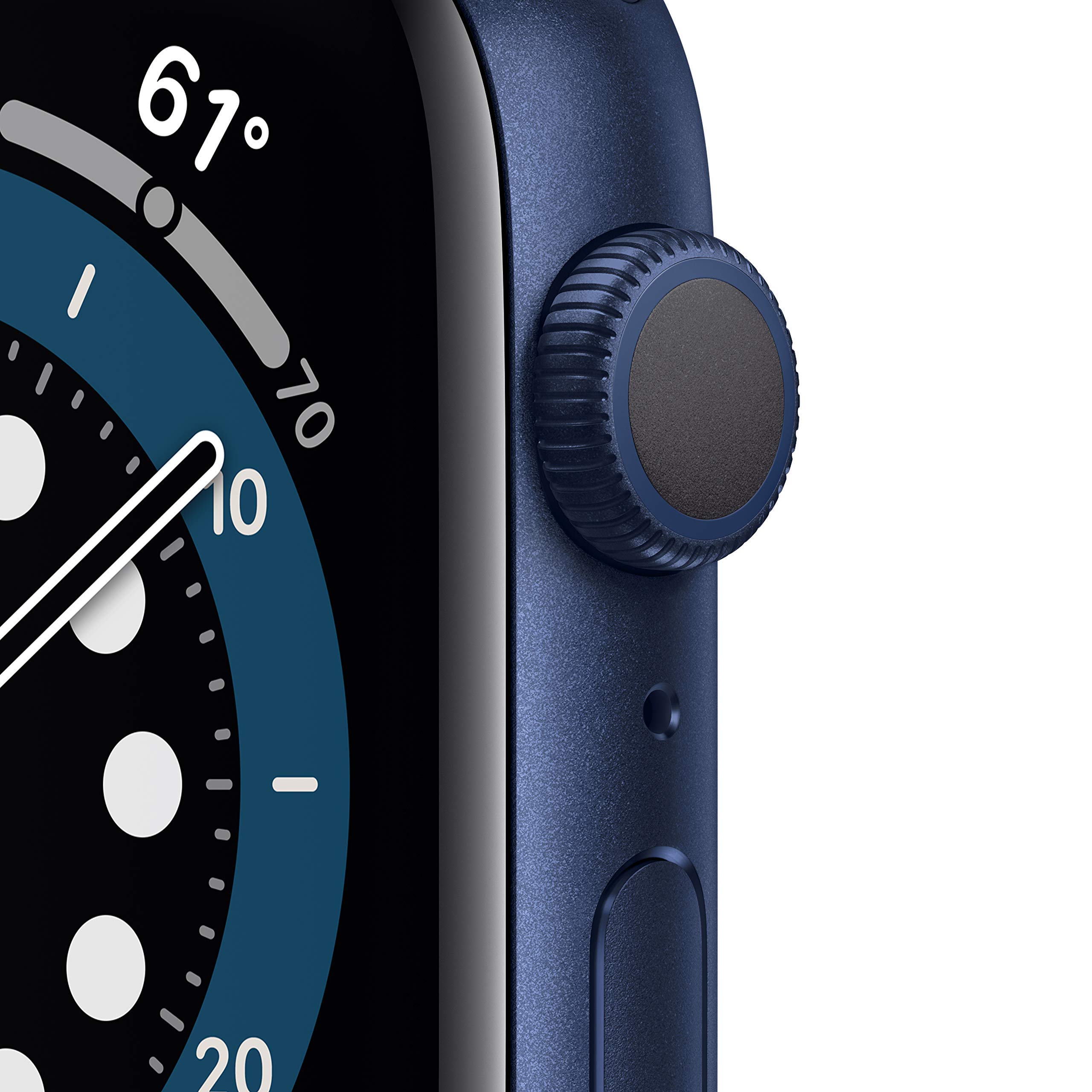 Apple Watch Series 6 GPS 44mm - Blue Aluminum Case with Deep Navy Sport Band (Renewed) | Smart Fitness Tracker for Running, Swimming & Daily Activity Tracking