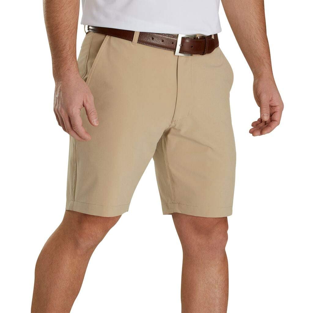 FootJoy New Lightweight Performance Golf Shorts for Men - Moisture-Wicking & Breathable - Khaki Size 30 - Perfect for Summer Golfing & Casual Wear
