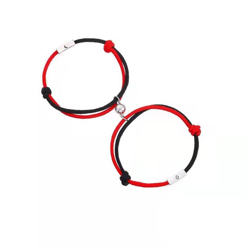 XMLISTER 2-Piece Magnetic Matching Bracelets Set for Couples - Adjustable Eternal Love Charm Jewelry Gifts for Girlfriend, Boyfriend & Best Friends | Perfect for Anniversaries, Valentine's Day & Romantic Occasions