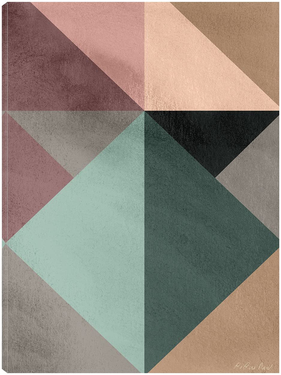 Artist Design Fabrikken Triangle-1 Fine Art Canvas Wall Decor - Ready to Hang 35x46 Inch - Modern Abstract Painting for Living Room, Bedroom, Office & More - Perfect for Home Decor, Housewarming Gifts & Interior Design
