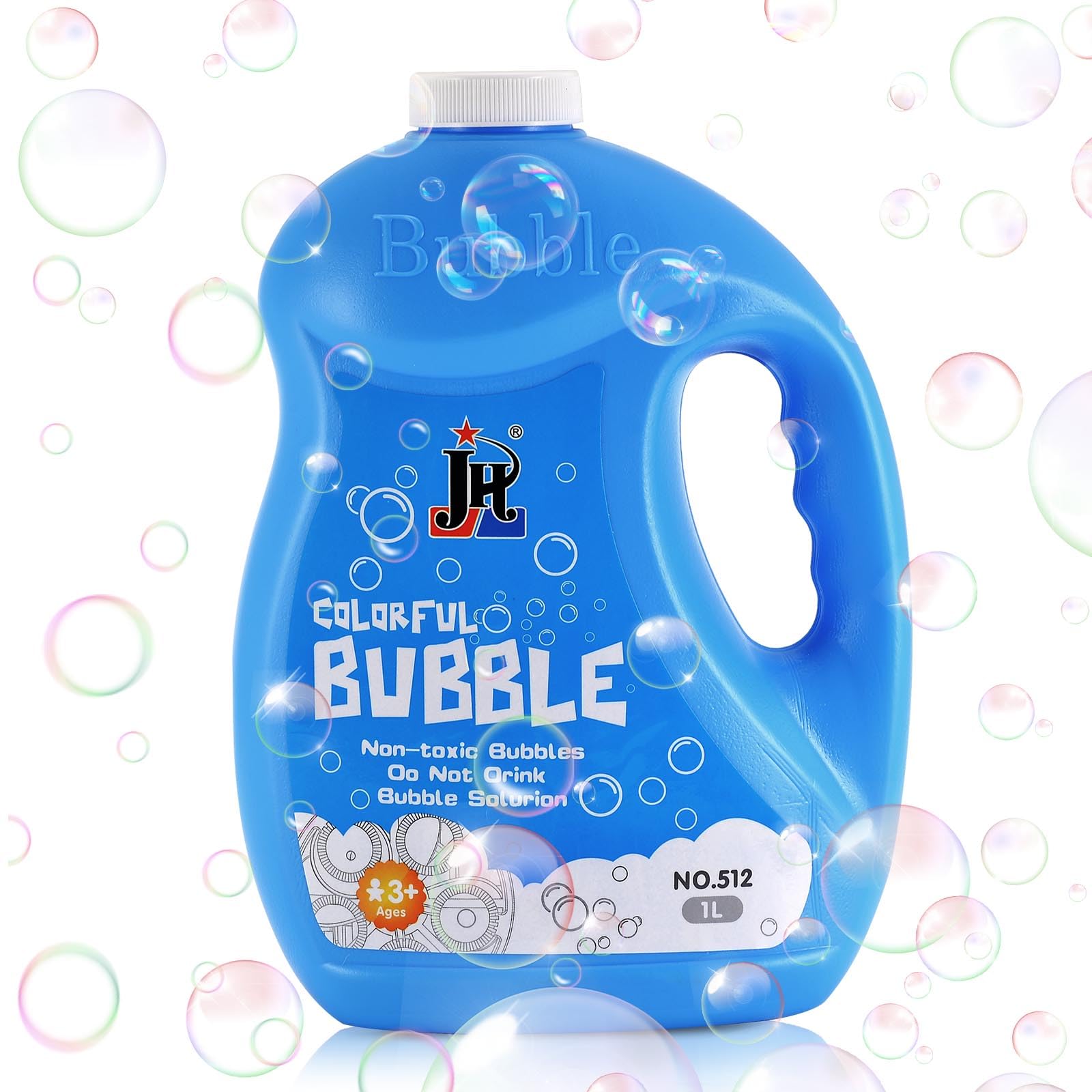 HYH Bubble Concentrated Solution Refill 1L (33.8oz) - Premium Bubble Liquid for Bubble Blower Machines, Giant Wands, Bubble Guns & Lawn Mowers - Ideal for Kids Outdoor Play, Birthday Parties & Backyard Fun