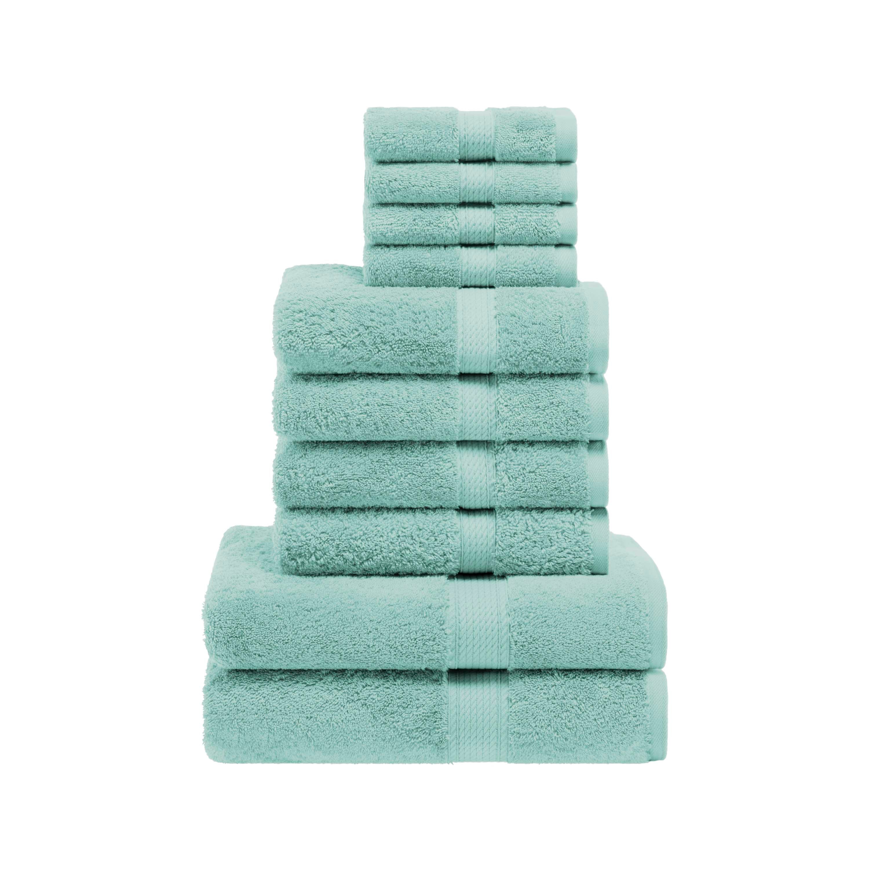 Premium Egyptian Cotton Plush Heavyweight Towel Set - 10 Piece Ultra Absorbent Luxury Bath Towels for Spa, Hotel & Home Use