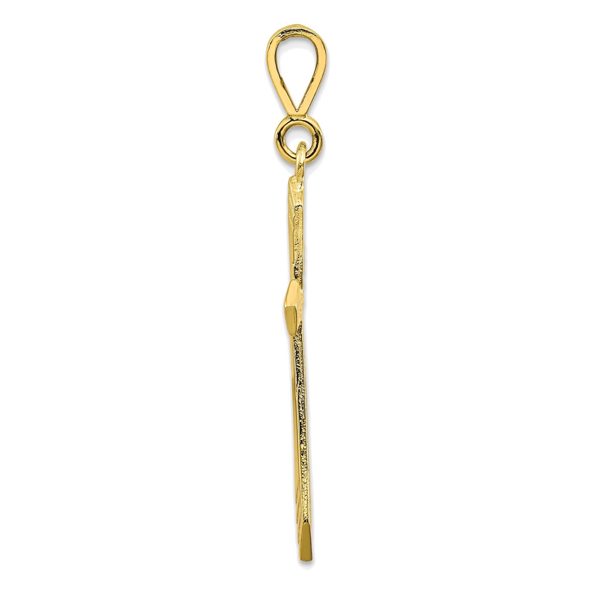10K Yellow Gold Cross Charm Pendant Necklace for Women - Elegant Religious Jewelry Gift for Baptism, Confirmation & Everyday Wear