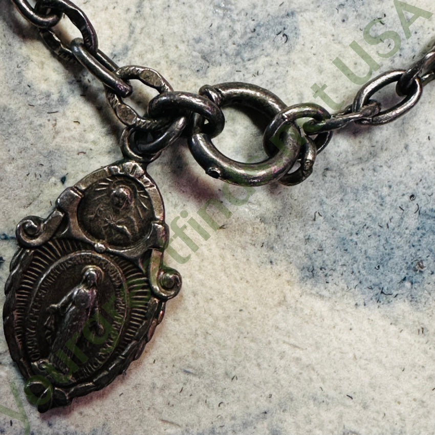 Vintage Devotional Sterling Silver Catholic Bracelet - Religious Jewelry for Women, Gift for Baptism, First Communion & Prayer