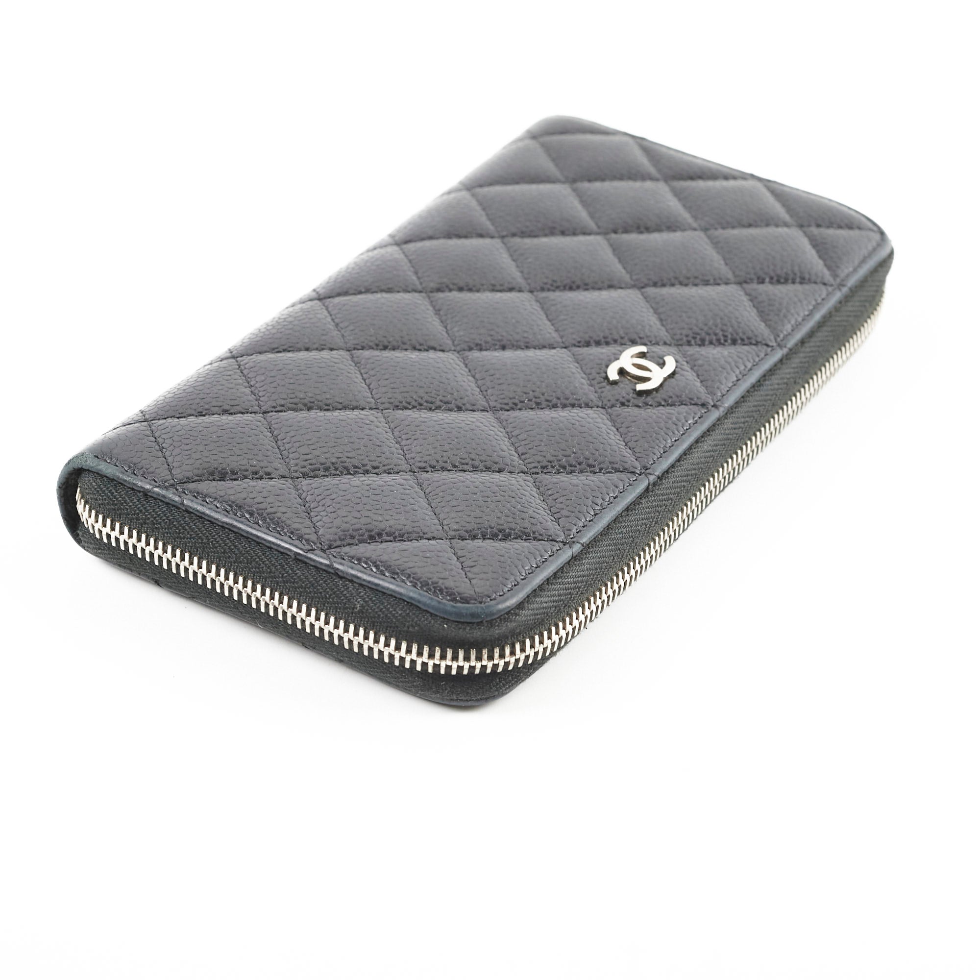 Chanel Caviar Leather Long Wallet for Women - Black Luxury Designer Clutch with Multiple Card Slots - Perfect for Everyday Use & Special Occasions