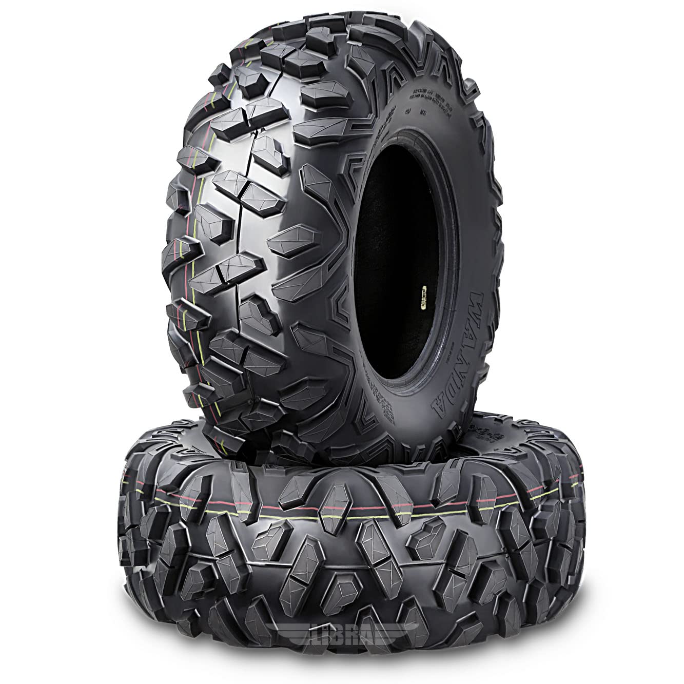 WANDA Set of 2 ATV Tires 22X10-10 22X10X10 6PR Big Horn Style - Heavy Duty Off-Road Tires for ATV, UTV & Quad Bikes - Perfect for Mud, Sand & Trail Riding