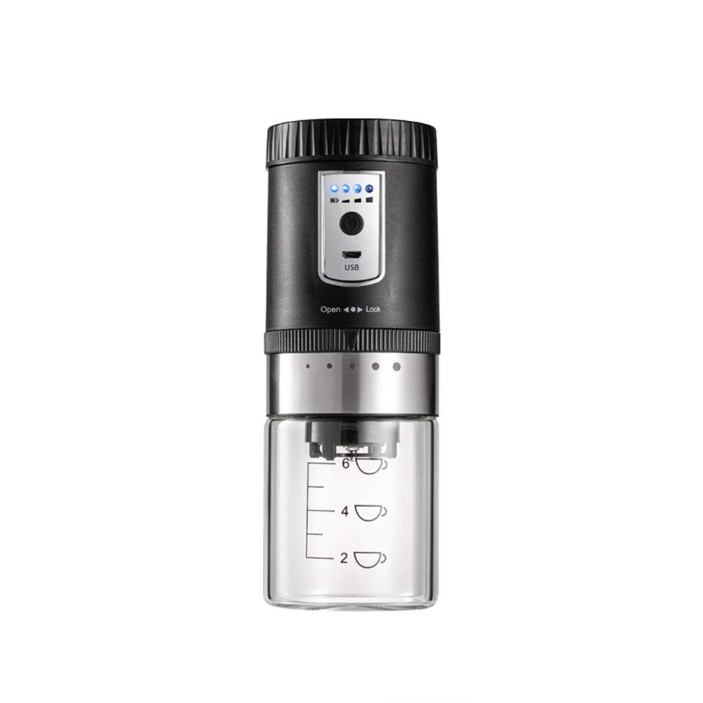 Huixinliang Electric Coffee Grinder - 5.5W Detachable Stainless Steel Burr Mill with Adjustable Grind Settings for Espresso, French Press & Drip Coffee | Compact Automatic Coffee Bean Grinder for Home, Office & Travel Use