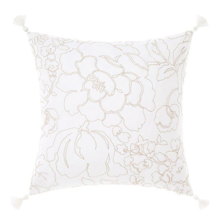 Florentina Natural Linen Cushion Cover - Elegant Home Decor for Sofa, Bed & Living Room | Breathable & Stylish by Linen House