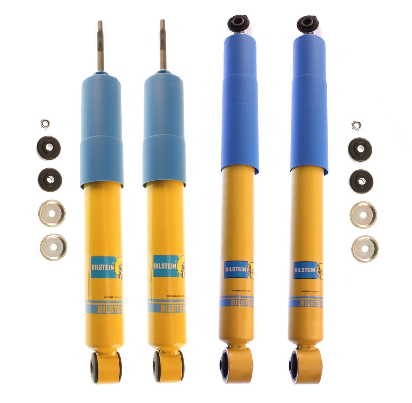 Bilstein B6 4600 Front & Rear Shock Absorbers Kit for GMC Yukon, Chevy Silverado & Sierra 4WD - Heavy Duty Off-Road Suspension Upgrade for Smooth Ride & Better Handling