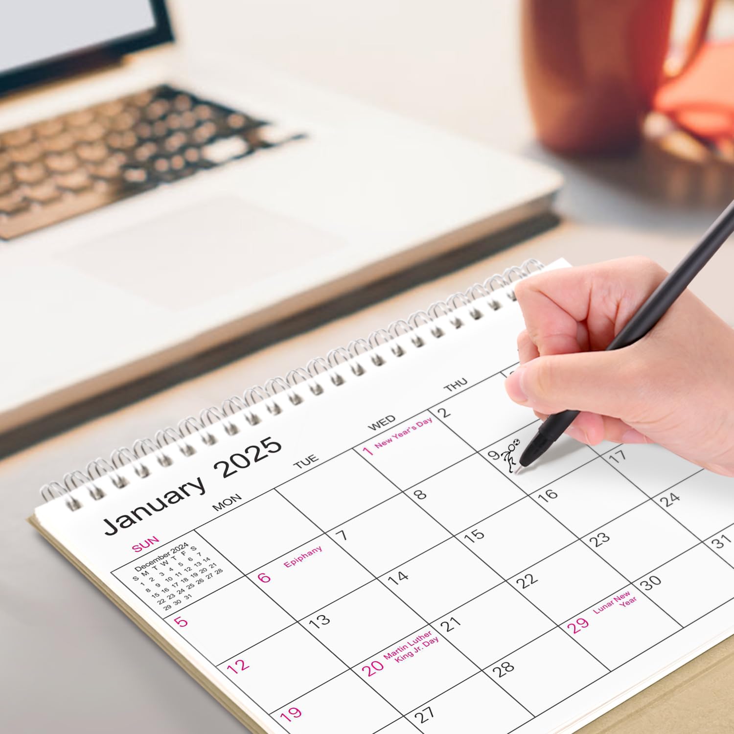SKYDUE 18-Month Desk Calendar 2025-2026 (Jan 2025 - Jun 2026) | 8.5
