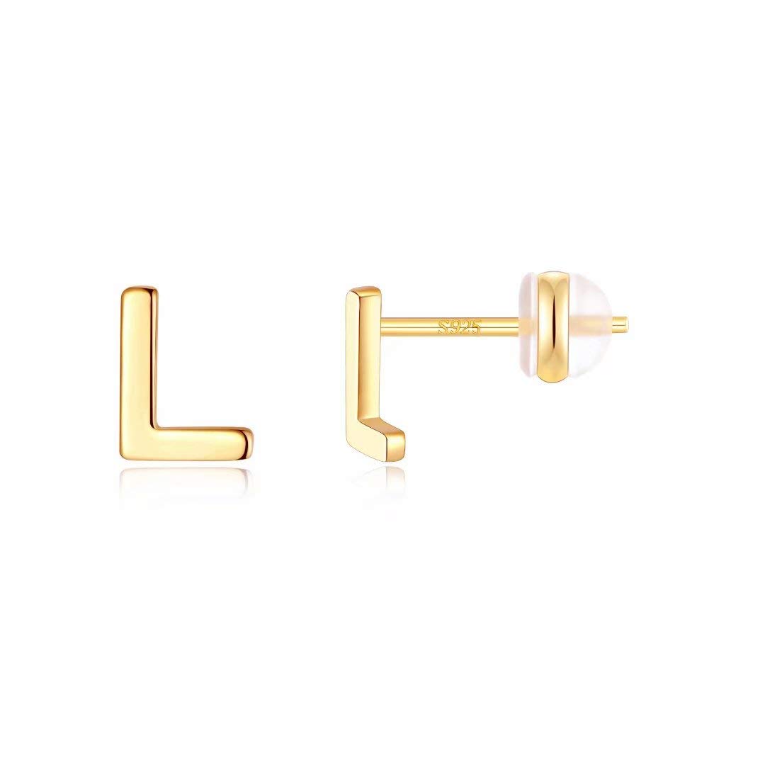 925 Sterling Silver Initial Stud Earrings for Women - Hypoallergenic Small Letter Earrings, Dainty Personalized Jewelry Gift for Her - Perfect for Everyday Wear, Birthday & Anniversary Gifts