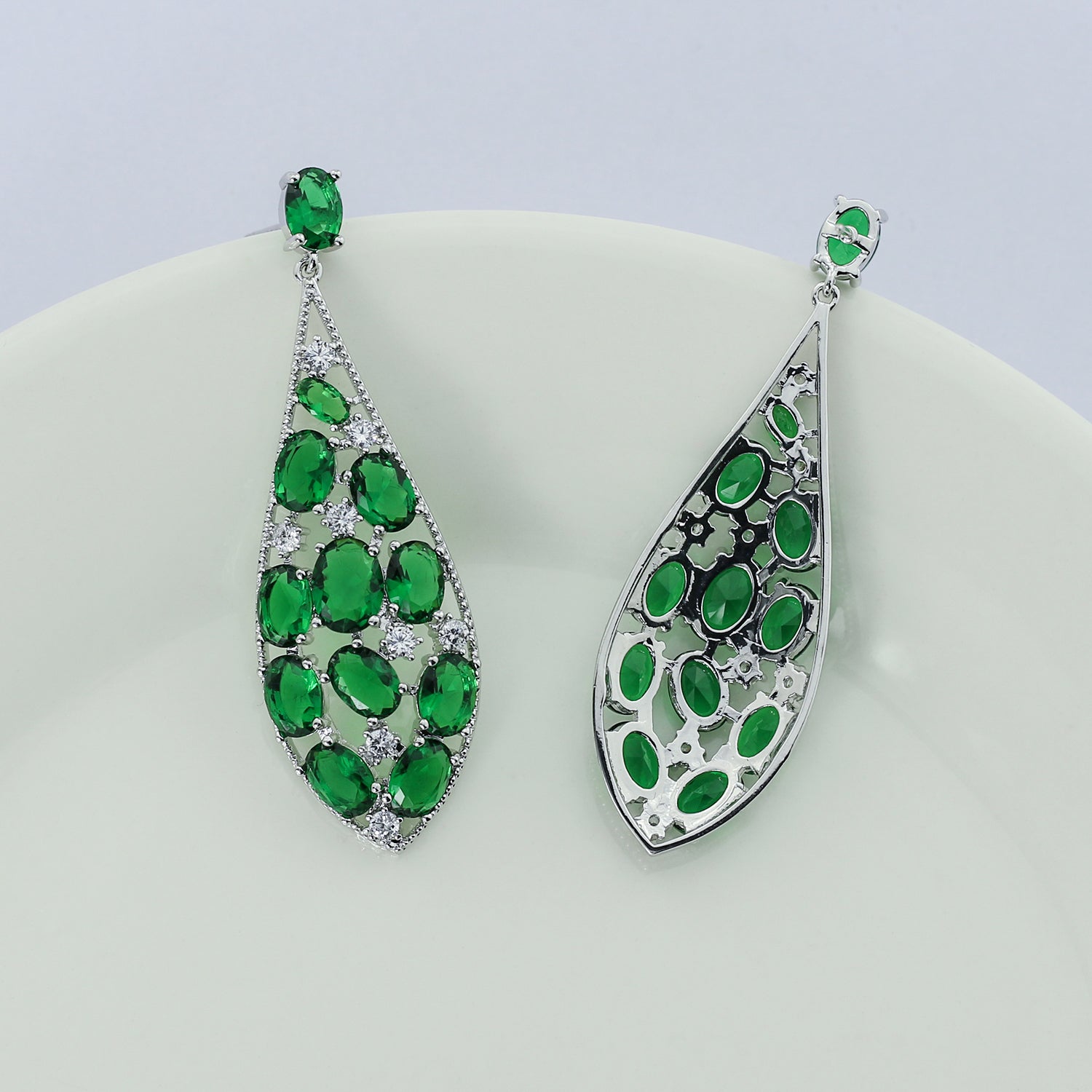 Elegant Cubic Zirconia CZ Drop Dangle Earrings for Women - CE10695 | Perfect for Weddings, Parties & Special Occasions