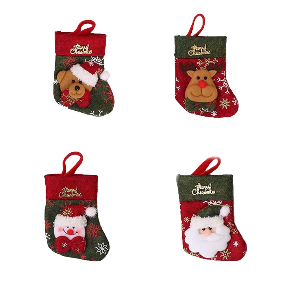 4PCS Christmas Decoration Set - Creative Fork Storage Bag & Hat Tool for Party, Home Decor, Kitchen Place Mats | Holiday Table Setting & Gift Wrapping Accessories