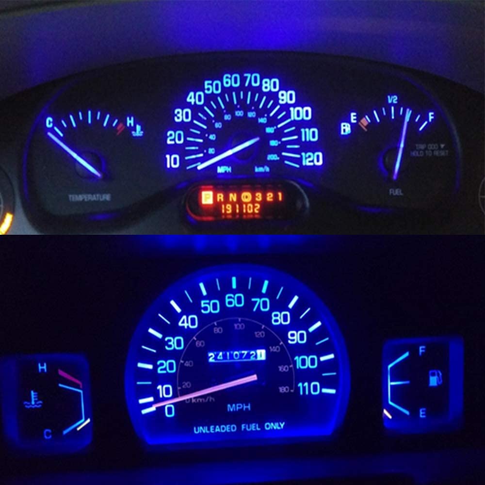BlyilyB 12-Pack Blue T10 194 168 LED Light Bulbs with Twist Lock Socket - PC194 PC195 PC161 PC158 Compatible - Bright Dashboard Gauge Cluster & Instrument Panel Lights - Perfect for Car, Truck, Boat, and RV Interior Lighting Upgrades
