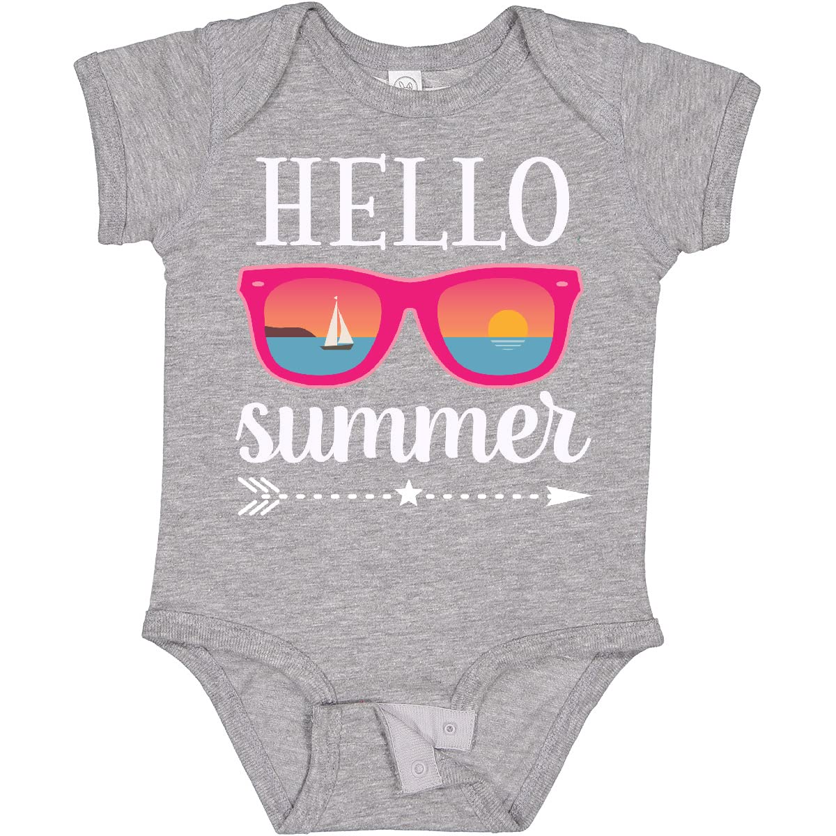 Inktastic Hello Summer Vacation Sunglasses Baby Bodysuit - Cute Infant Outfit for Beach, Pool & Summer Fun - Perfect Gift for Newborns & Baby Showers