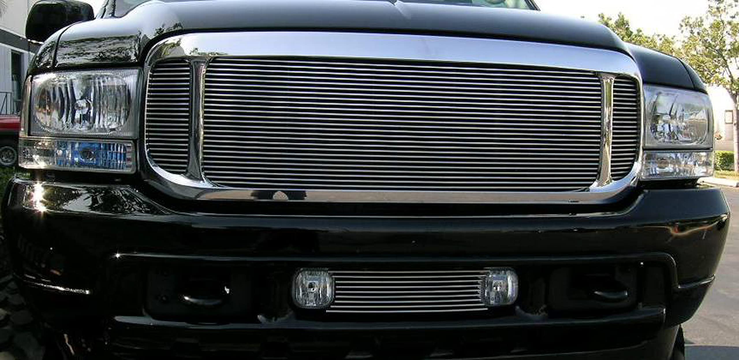 Ford Excursion Billet Grille Insert (2000-2004) - Polished 3-Piece Set - PN #20585 | Heavy Duty Truck Upgrade for Enhanced Style & Protection