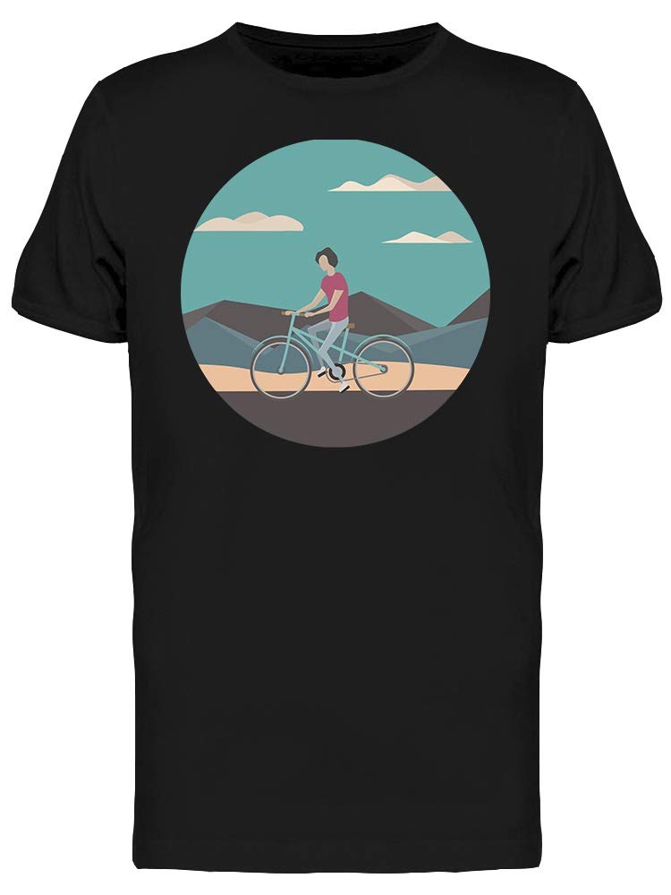Men's Young Man Riding A Bicycle Graphic T-Shirt - Casual Streetwear for Cycling Enthusiasts & Urban Fashion