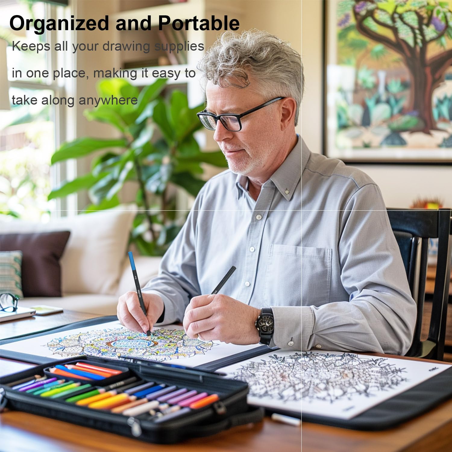 Professional 76-Piece Drawing Set - Sketching Kit with Pencils, Watercolor, Metallic, Colored & Charcoal | Includes 3 Sketch Books | Art Supplies for Adults, Kids & Teens | Perfect for Sketching, Shading & Mixed Media Art Projects