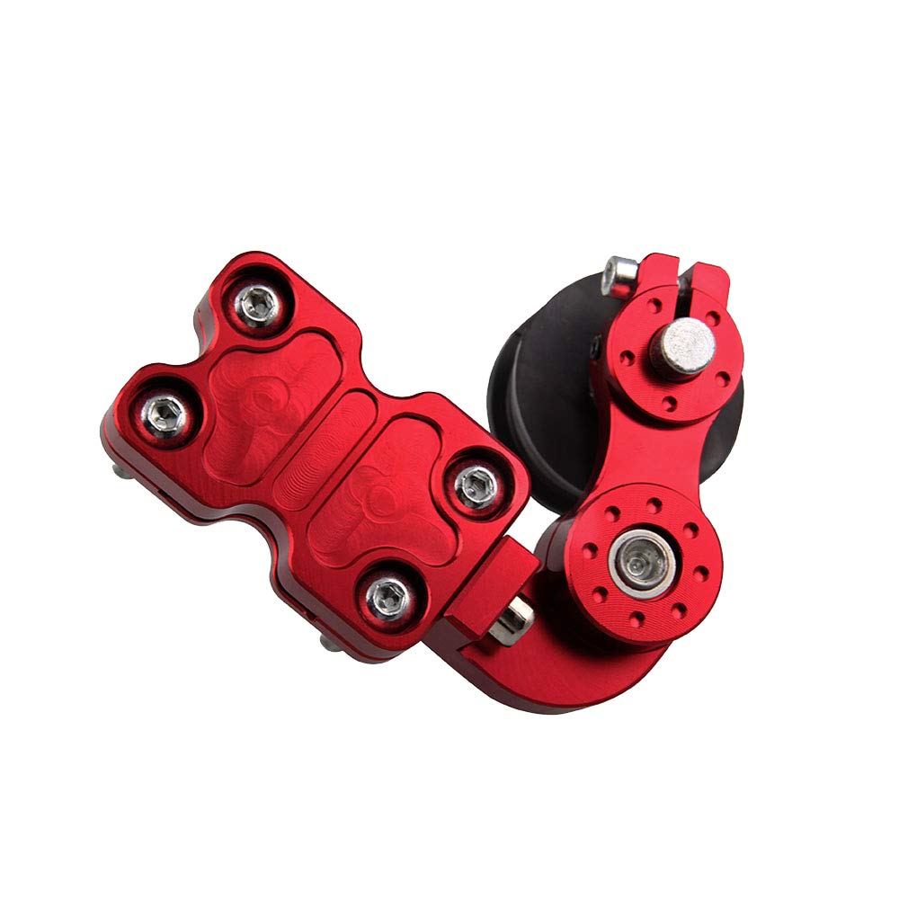 Universal Aluminum Chain Tensioner Adjuster - Automatic Motorcycle Chain Regulator for Dirt Bike, ATV, Motocross & Pit Bike (Red) | Perfect for Off-Road Riding & Trail Maintenance
