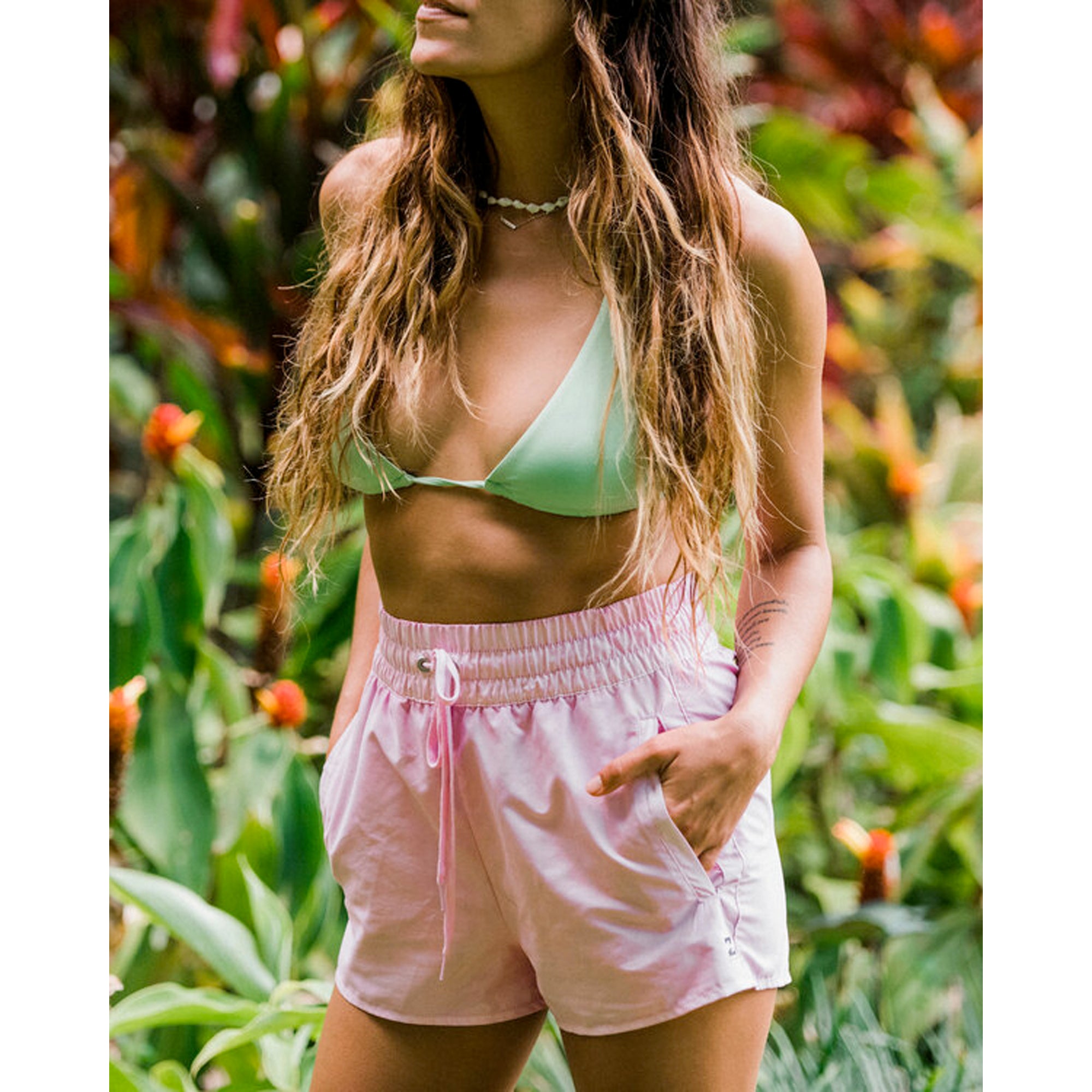 Billibong Sol Searcher New Volley 3 Women's Swim Shorts - Blush Crush Color | Quick-Dry Beach Board Shorts for Surfing, Swimming & Summer Vacations