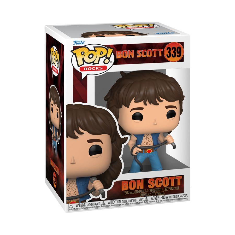 AC/DC Bon Scott Pop! Vinyl Figure - Collectible Music Merchandise for Rock Fans & Gift for AC/DC Lovers - Perfect for Display, Music Room Decor, and Band Memorabilia Collection