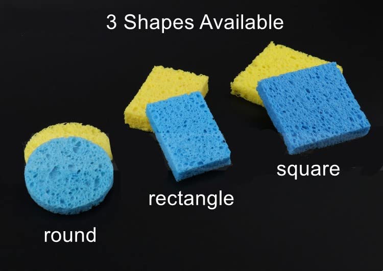 Fielect 20Pcs 60x60x6mm Soldering Sponge for Iron Tips Cleaning - High-Quality Solder Tip Clean Pads, Yellow Square - Perfect for Electronics Repair, DIY Projects, and Soldering Maintenance