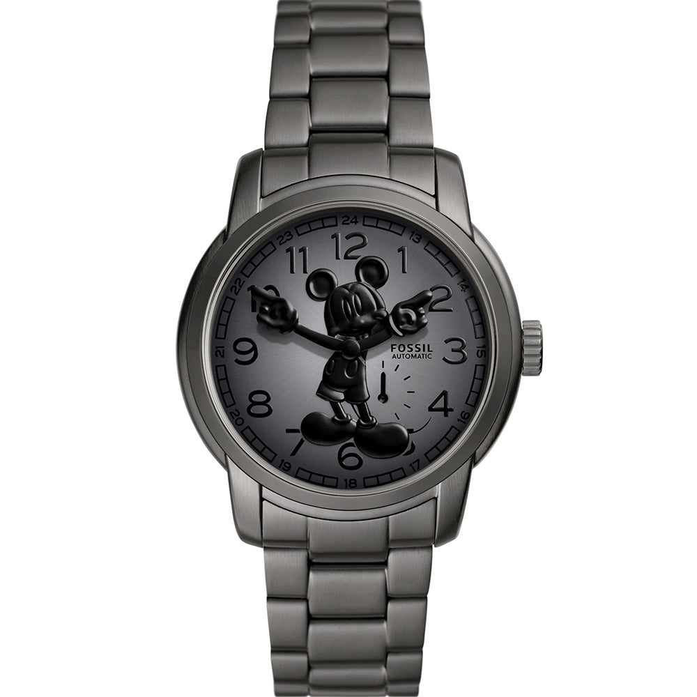 Fossil LE1186 Gunmetal Mickey Heritage Automatic Watch - 100th Disney Anniversary Limited Edition - Perfect for Collectors & Disney Fans