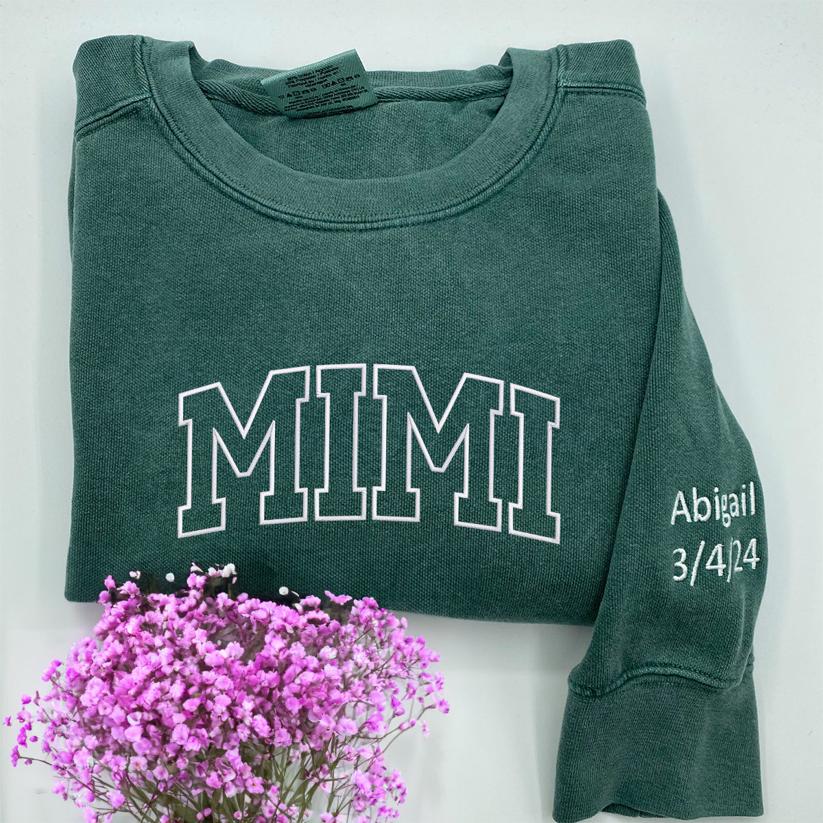 Custom Embroidered Comfort Color® Mimi Shirt with Grandkids Names - Perfect for Family Reunions, Grandparents Day & Photo Keepsakes