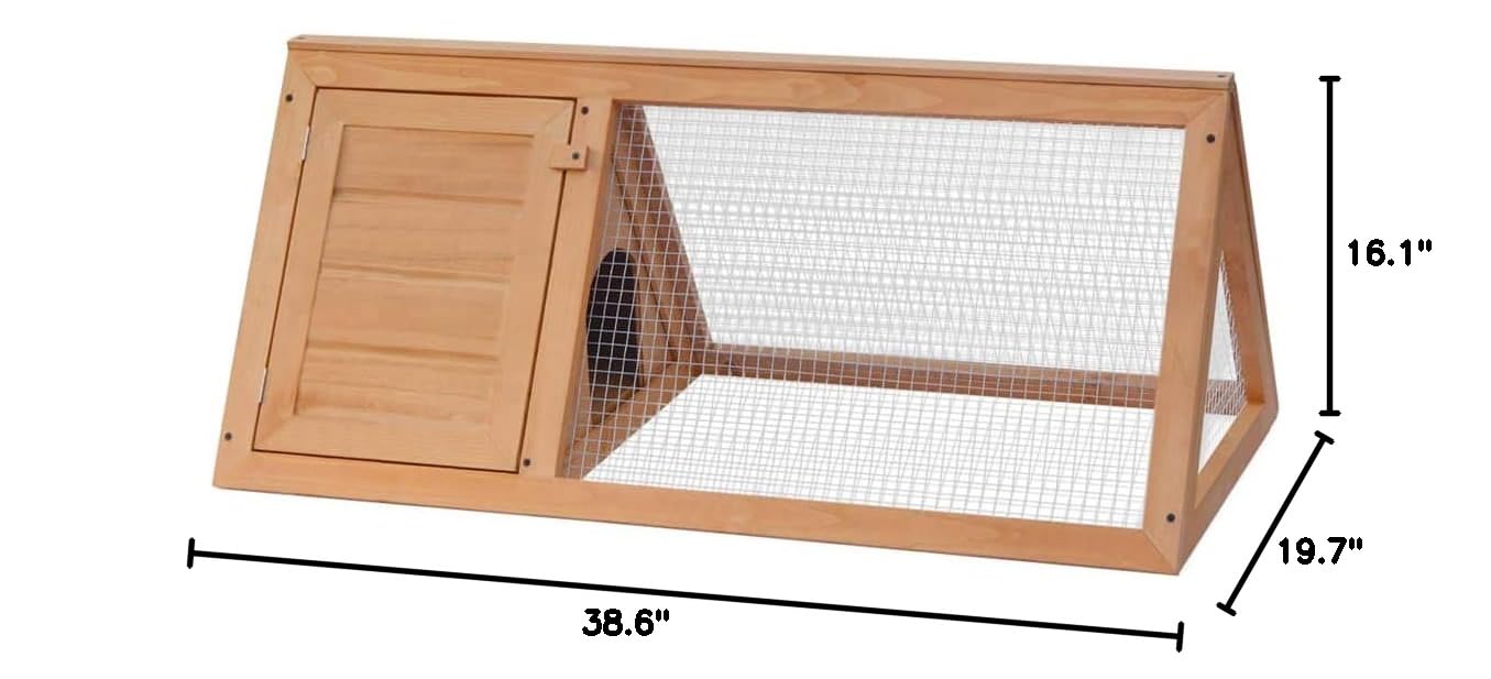Indoor & Outdoor Rabbit Hutch for Small Animals - 38.6