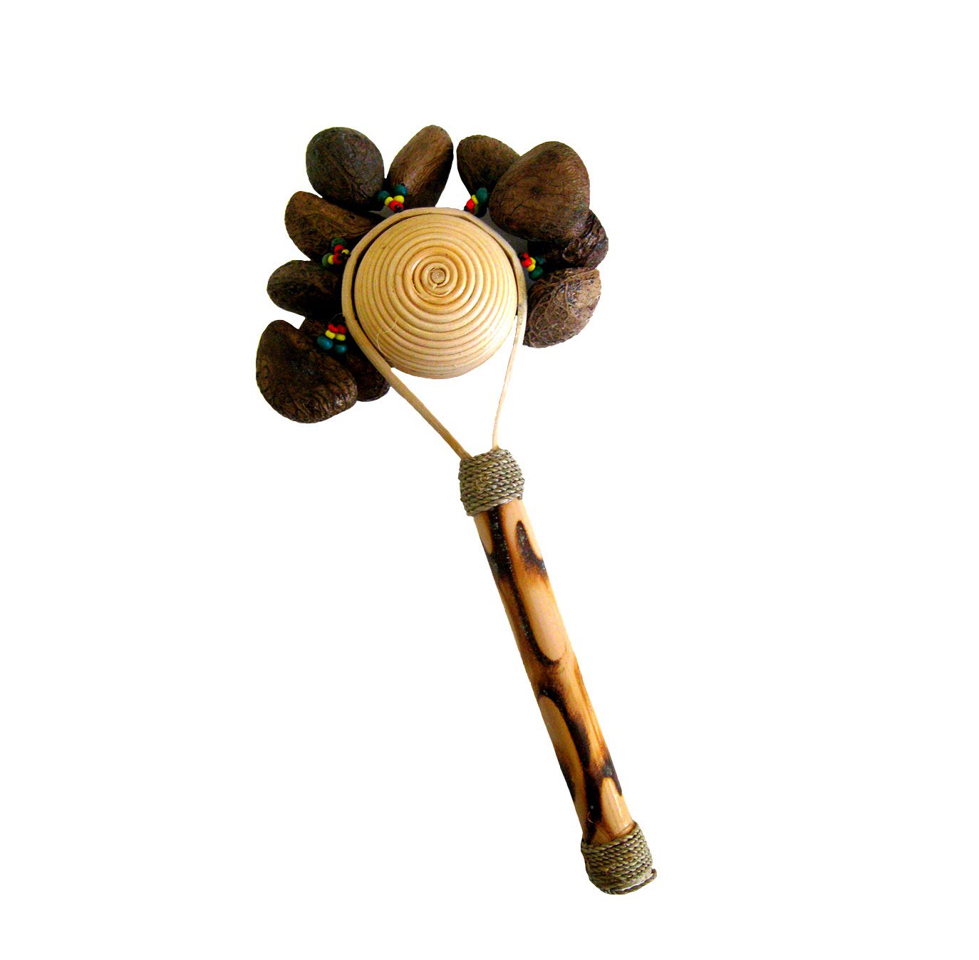 Jive Maracas Rattle - Wooden Percussion Instrument with Sacred Beads for Kids & Adults - Perfect for Music Class, Parties & Latin Dance Performances