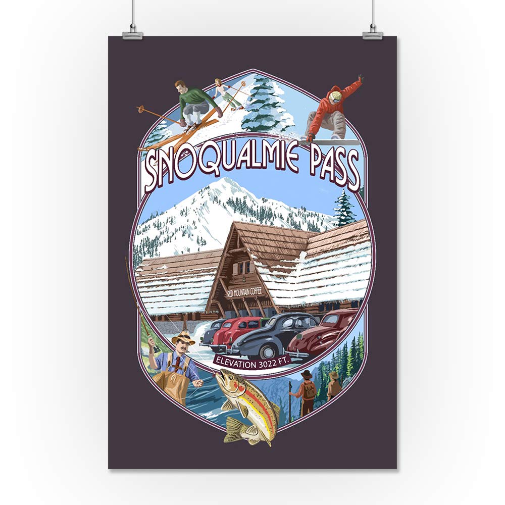 Lantern Press 16x24 Inch Giclee Art Print - Snoqualmie Pass Washington Landscape Wall Decor | Perfect for Living Room, Bedroom & Office