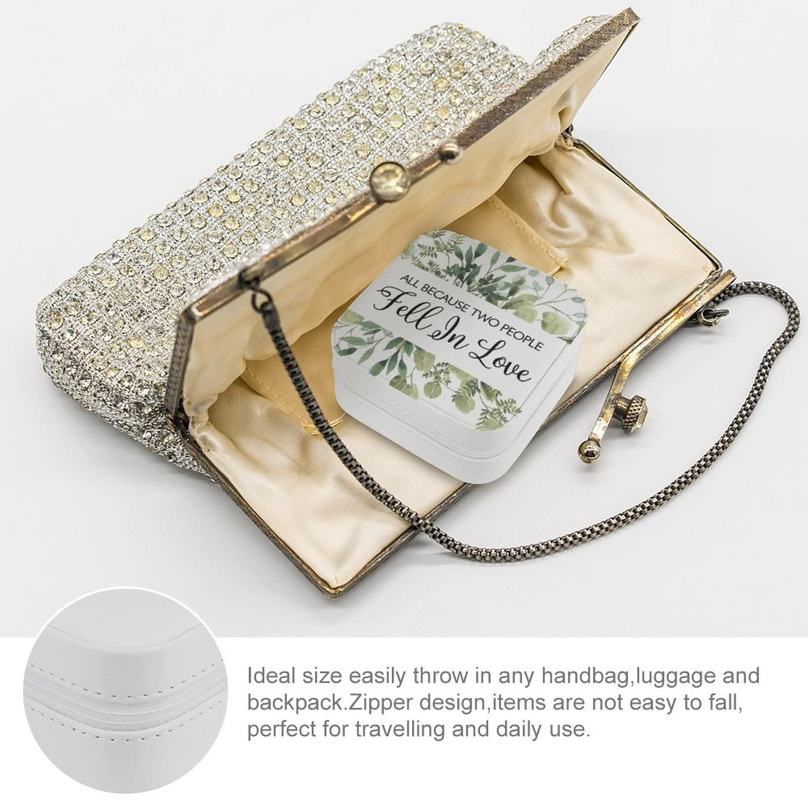 Elegant PU Jewelry Box - Portable Travel Organizer for Rings, Earrings, Necklaces & Bracelets - Perfect for Gifts, Storage & Display - Ideal for Travel, Home & Wedding Accessories