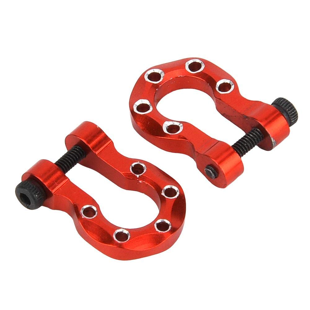 Dilwe 2pcs Metal RC Trailer Hooks for 1/10 Scale Crawler Cars - Compatible with TRAXXAS, Red - Perfect for Off-Road Adventures & RC Car Customization