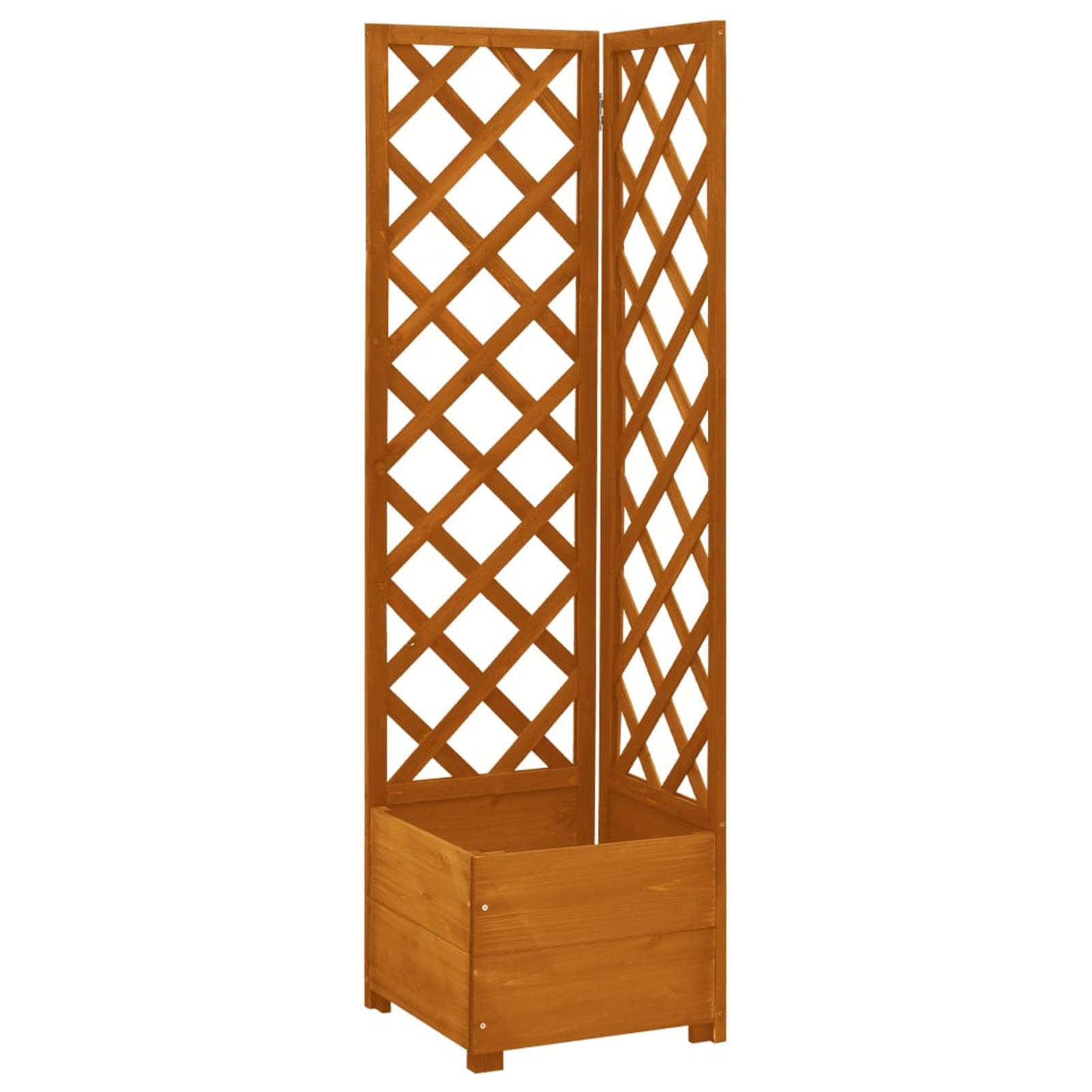 Premium Solid Firwood Corner Trellis Gabion Planter - 15.7